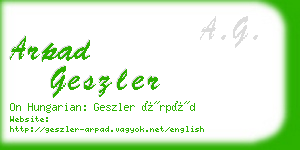 arpad geszler business card